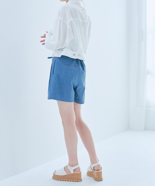 OLIVE des OLIVE（オリーブデオリーブ）の「リボン付きハイウエストショートパンツ（その他パンツ・レディース・ブルー/ワンウォッシュ/ダークベージュ・FREE）」の5枚目の写真