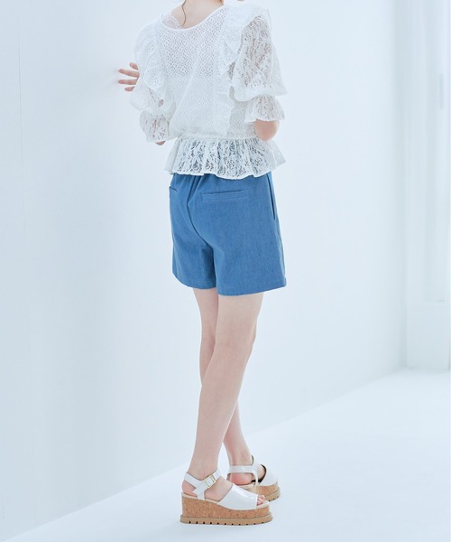 OLIVE des OLIVE（オリーブデオリーブ）の「リボン付きハイウエストショートパンツ（その他パンツ・レディース・ブルー/ワンウォッシュ/ダークベージュ・FREE）」の20枚目の写真