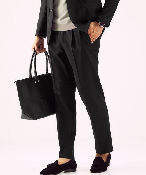 green label relaxing（グリーンレーベルリラクシング）の「[ カノニコ ] CANONICO トロ無地 01 イージーパンツ 1プリーツ スラックス（スラックス・メンズ・ネイビー/ブラック・MEDIUM/SMALL/X-LARGE/LARGE）」の20枚目の写真