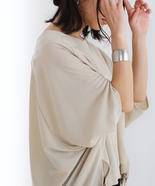 Bou Jeloud（ブージュルード）の「バックギャザードルマンTOPS（Tシャツ/カットソー・レディース・ブラック/ベージュ/パープル/イエロー・FREE）」の22枚目の写真