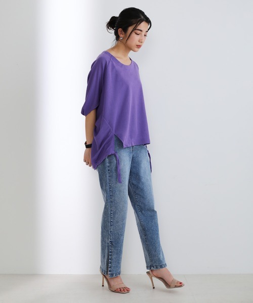 Bou Jeloud（ブージュルード）の「バックギャザードルマンTOPS（Tシャツ/カットソー・レディース・ブラック/ベージュ/パープル/イエロー・FREE）」の12枚目の写真