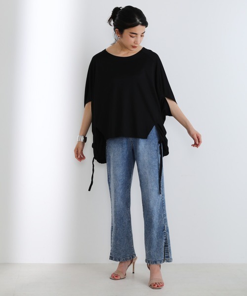 Bou Jeloud（ブージュルード）の「バックギャザードルマンTOPS（Tシャツ/カットソー・レディース・ブラック/ベージュ/パープル/イエロー・FREE）」の16枚目の写真