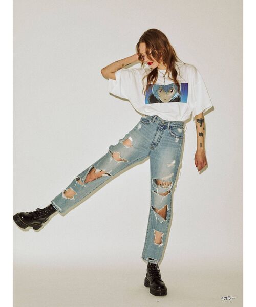 jouetie（ジュエティ）の「シン・エヴァンゲリオン劇場版 BIG Tシャツ（Tシャツ/カットソー・レディース・ライトブルー/ブラック/オフホワイト/ピンク・MEDIUM）」の12枚目の写真