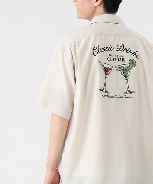 BACK NUMBER（バックナンバー）の「【BACK NUMBER】刺繍半袖シャツ（シャツ/ブラウス・メンズ・オフホワイト/ライラック/オリーブ/ケリー/ブラック/パープル・M/XL/L）」の2枚目の写真