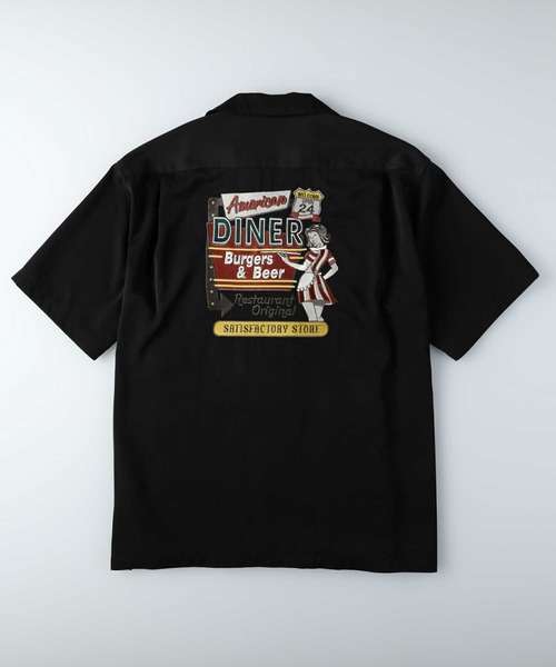 BACK NUMBER（バックナンバー）の「【BACK NUMBER】刺繍半袖シャツ（シャツ/ブラウス・メンズ・オフホワイト/ライラック/オリーブ/ケリー/ブラック/パープル・M/XL/L）」の17枚目の写真