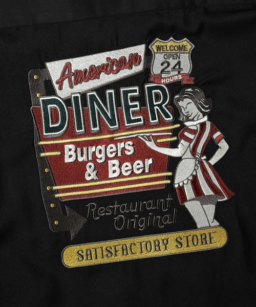 BACK NUMBER（バックナンバー）の「【BACK NUMBER】刺繍半袖シャツ（シャツ/ブラウス・メンズ・オフホワイト/ライラック/オリーブ/ケリー/ブラック/パープル・M/XL/L）」の18枚目の写真