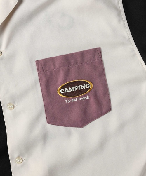 BACK NUMBER（バックナンバー）の「【BACK NUMBER】刺繍半袖シャツ（シャツ/ブラウス・メンズ・オフホワイト/ライラック/オリーブ/ケリー/ブラック/パープル・M/XL/L）」の22枚目の写真