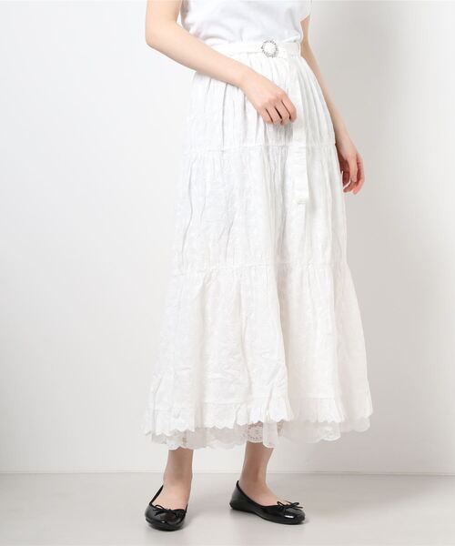 Swankiss(スワンキス)の「SX cotton lace LS/K(スカート・レディース・ホワイト/ブラック/サックスブルー/ピンク・FREE)」の2枚目の写真