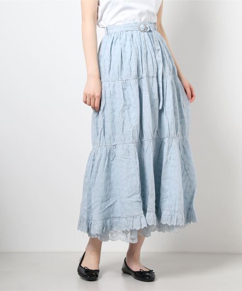 Swankiss(スワンキス)の「SX cotton lace LS/K(スカート・レディース・ホワイト/ブラック/サックスブルー/ピンク・FREE)」の1枚目の写真