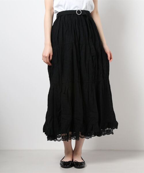 Swankiss(スワンキス)の「SX cotton lace LS/K(スカート・レディース・ホワイト/ブラック/サックスブルー/ピンク・FREE)」の3枚目の写真