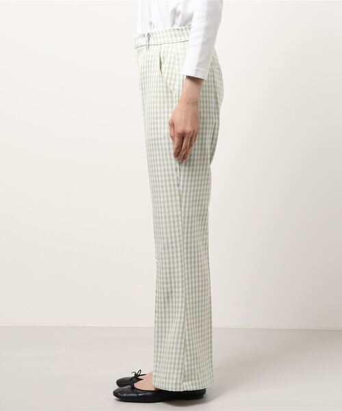 SPINNS（スピンズ）の「ギンガムチェック フレアパンツ（その他パンツ・レディース・ブラック/モカ/ライム/ブルー・ONESIZE）」の5枚目の写真