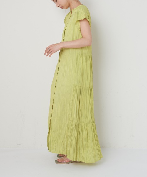 CIAOPANIC（チャオパニック）の「2WAYワッシャーティアードワンピース（ワンピース・レディース・ブラック/ラベンダー/イエロー×グリーン・FREE）」の8枚目の写真