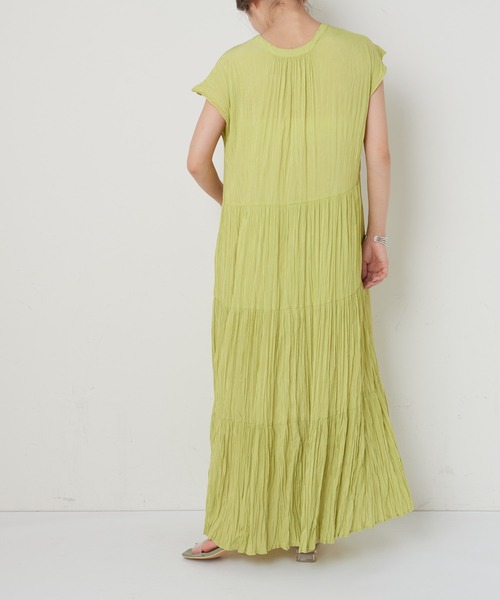 CIAOPANIC（チャオパニック）の「2WAYワッシャーティアードワンピース（ワンピース・レディース・ブラック/ラベンダー/イエロー×グリーン・FREE）」の5枚目の写真