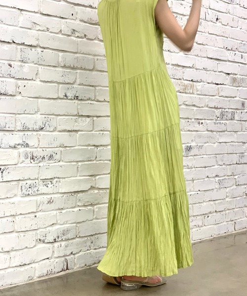 CIAOPANIC（チャオパニック）の「2WAYワッシャーティアードワンピース（ワンピース・レディース・ブラック/ラベンダー/イエロー×グリーン・FREE）」の21枚目の写真