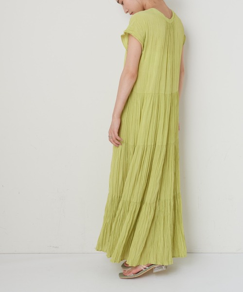 CIAOPANIC（チャオパニック）の「2WAYワッシャーティアードワンピース（ワンピース・レディース・ブラック/ラベンダー/イエロー×グリーン・FREE）」の15枚目の写真