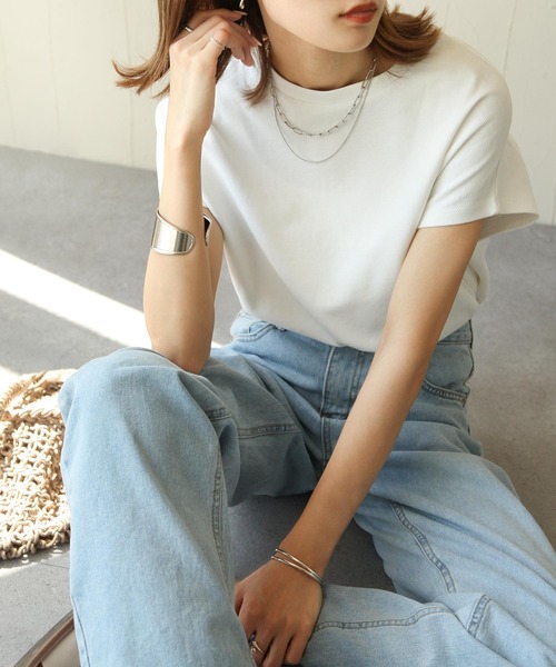Chillfar（チルファー）の「フレンチスリーブプルオーバー（Tシャツ/カットソー・レディース・ブラック/オフホワイト/ベージュ/チャコール/マスタード/モカ・FREE）」の2枚目の写真
