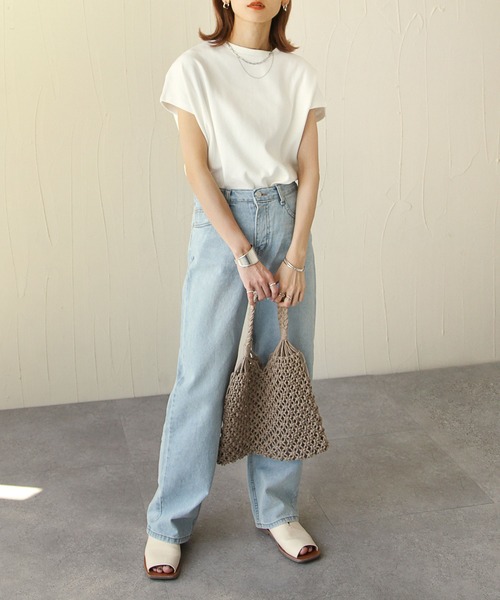 Chillfar（チルファー）の「フレンチスリーブプルオーバー（Tシャツ/カットソー・レディース・ブラック/オフホワイト/ベージュ/チャコール/マスタード/モカ・FREE）」の7枚目の写真