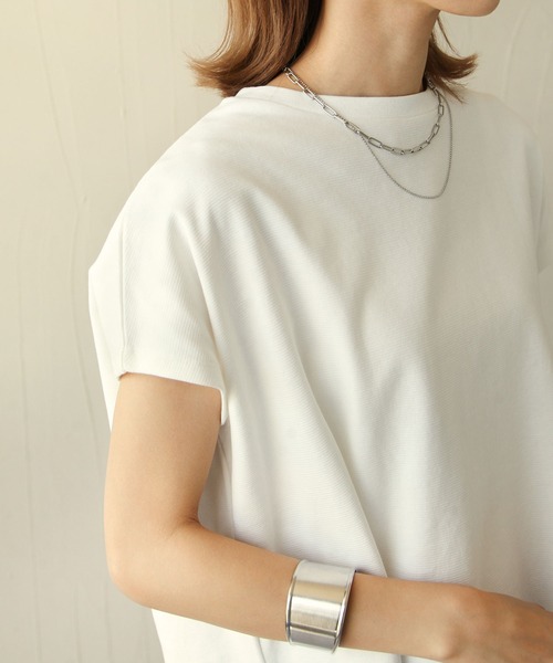 Chillfar（チルファー）の「フレンチスリーブプルオーバー（Tシャツ/カットソー・レディース・ブラック/オフホワイト/ベージュ/チャコール/マスタード/モカ・FREE）」の10枚目の写真