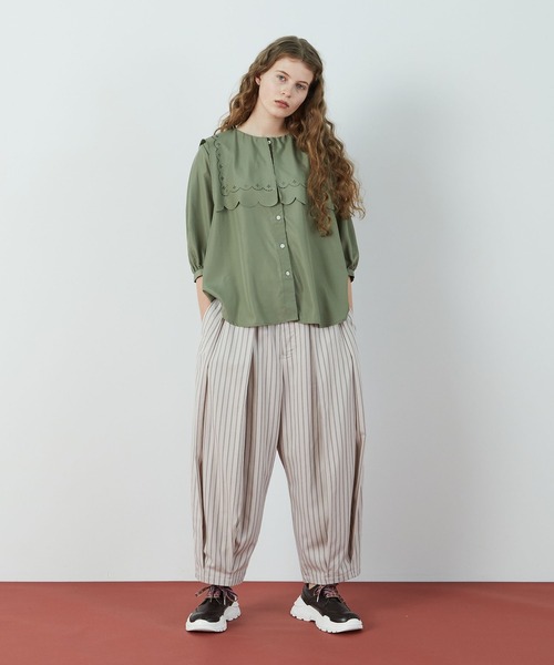 FRAPBOIS（フラボア）の「レイブロー ブラウス（シャツ/ブラウス・レディース・ブラック/カーキ・1）」の21枚目の写真