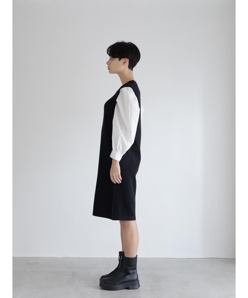 Ayla（アイラ）の「docking shirt sleeve onepiece（ワンピース・レディース・ブラック/ライトベージュ・FREE）」の12枚目の写真