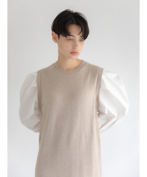 Ayla（アイラ）の「docking shirt sleeve onepiece（ワンピース・レディース・ブラック/ライトベージュ・FREE）」の15枚目の写真