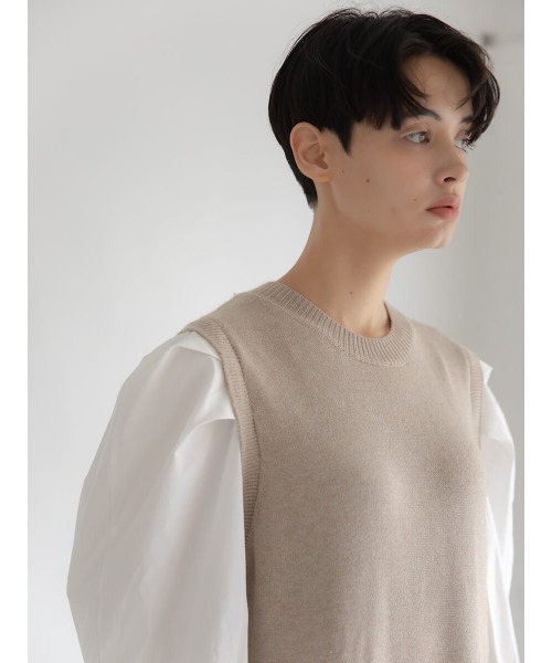 Ayla（アイラ）の「docking shirt sleeve onepiece（ワンピース・レディース・ブラック/ライトベージュ・FREE）」の14枚目の写真