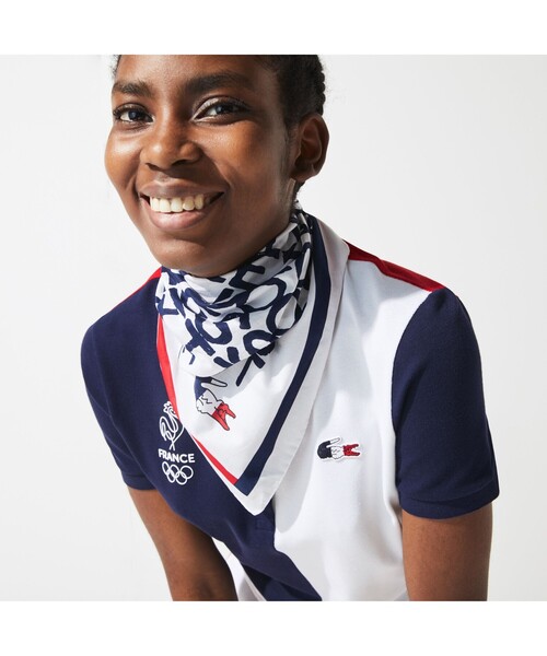 LACOSTE（ラコステ）の「『French Sporting Spirit』 トリコロールデザイン バンダナ（バンダナ/スカーフ・レディース・ホワイト・FREE）」の3枚目の写真