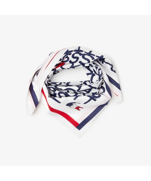LACOSTE（ラコステ）の「『French Sporting Spirit』 トリコロールデザイン バンダナ（バンダナ/スカーフ・レディース・ホワイト・FREE）」の2枚目の写真