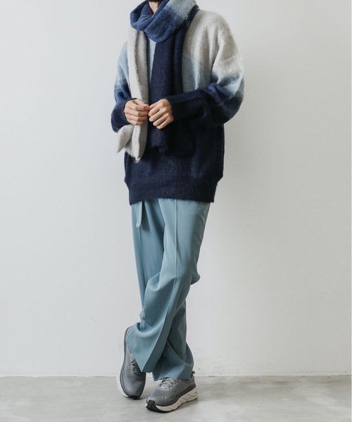 KAZUYUKI KUMAGAI ATTACHMENT（カズユキクマガイアタッチメント）の「MOHAIR WOOL KINT INTARSIA-KINT SWEATER（ニット/セーター・メンズ・ブラック/ブルー・1/3）」の17枚目の写真