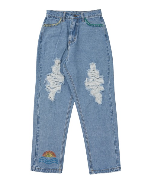 PUNYUS（プニュズ）の「刺繍デニムパンツ（デニムパンツ・レディース・ブルー系その他・3/4/1/2）」の3枚目の写真