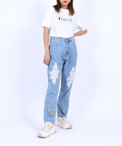 PUNYUS（プニュズ）の「刺繍デニムパンツ（デニムパンツ・レディース・ブルー系その他・3/4/1/2）」の14枚目の写真