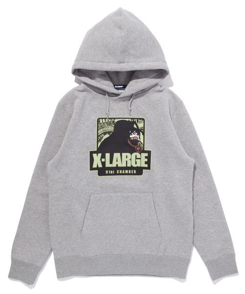 XLARGE（エクストララージ）の「OG CHAMBER PULLOVER HOOD SWEAT（パーカー・メンズ・アッシュ/ブラック・LARGE/MEDIUM/SMALL/X-LARGE）」の2枚目の写真