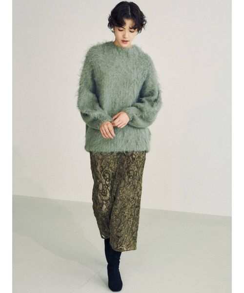 LAGUNAMOON（ラグナムーン）の「シャギーフォルムニットプルオーバー（ニット/セーター・レディース・ライトグレー/パープル/ミント・FREE）」の15枚目の写真