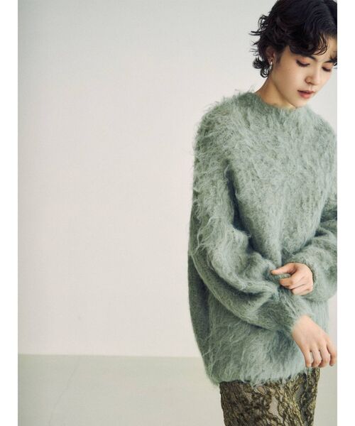 LAGUNAMOON（ラグナムーン）の「シャギーフォルムニットプルオーバー（ニット/セーター・レディース・ライトグレー/パープル/ミント・FREE）」の21枚目の写真