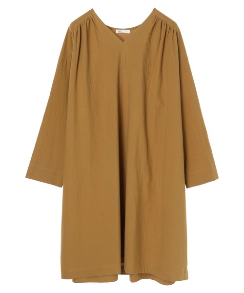 CRAFT STANDARD BOUTIQUE（クラフトスタンダードブティック）の「Vネックギャザーワンピース　＊◇（ワンピース・レディース・テラコッタ/ブラック/モカ/マスタード・FREE）」の7枚目の写真