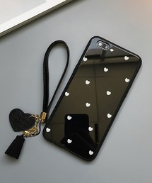 ストラップ付き ハート柄スマホケース