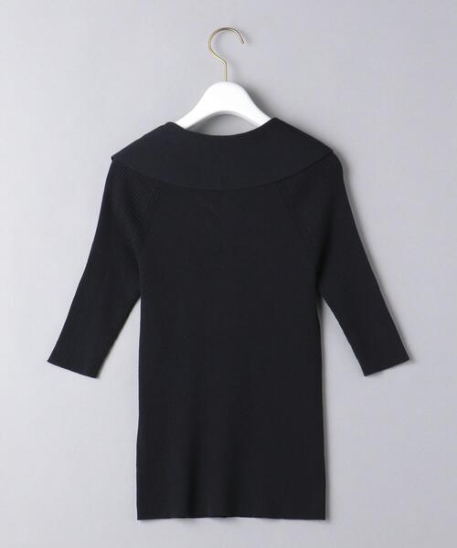 UNITED ARROWS（ユナイテッドアローズ）の「＜UNITED ARROWS＞ビッグカラー ショートスリーブ ニット W◆（ニット/セーター・レディース・ホワイト/ブラック・FREE）」の11枚目の写真