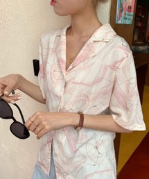 マーブル柄シャツ