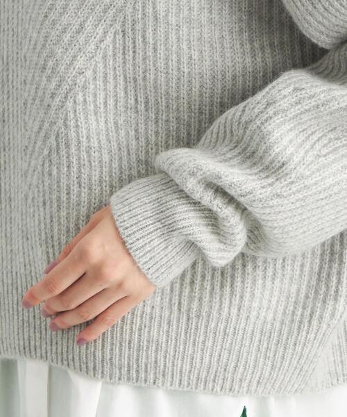 green label relaxing（グリーンレーベルリラクシング）の「HAMILTON ハミルトン ALP アゼ フード プルオーバー ニット（ニット/セーター・レディース・ホワイト/ライトグレー/ベージュ・FREE）」の16枚目の写真