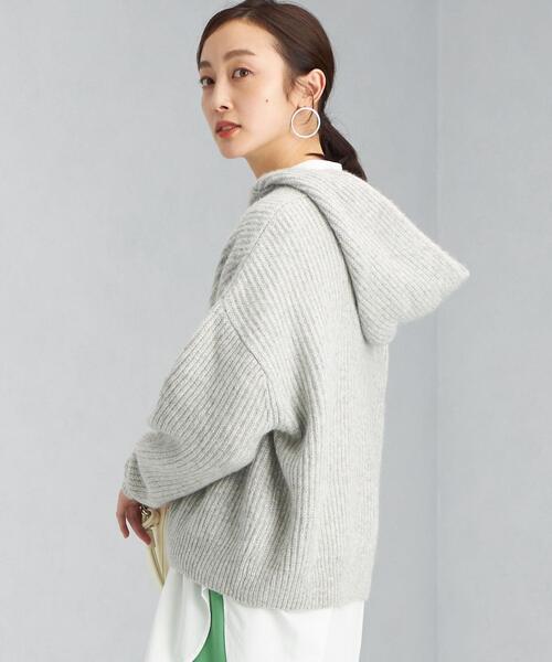 green label relaxing（グリーンレーベルリラクシング）の「HAMILTON ハミルトン ALP アゼ フード プルオーバー ニット（ニット/セーター・レディース・ホワイト/ライトグレー/ベージュ・FREE）」の19枚目の写真