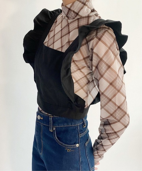 Charles Chaton(シャルルシャトン)の「angel ビスチェ(シャツ/ブラウス・レディース・ブラック/ベージュ・FREE)」の2枚目の写真