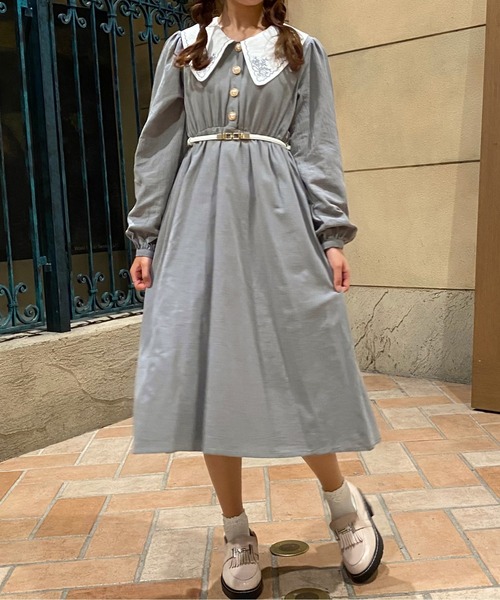 【美品✨】定価60,000円❤️クレージュ✨サイズ38✨総刺繍ワンピース✨日本製 刺繍襟ワンピ【ZOZOTOWN限定アイテム】【8PO】（ワンピース）｜apres