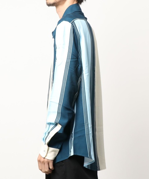 GOLF WANG（ゴルフワン）の「GOLFWANG/ゴルフワン/マルチストライプボタンダウンシャツ/MultiStripe ButtonDownShirt（シャツ/ブラウス・メンズ・ネイビー/ナチュラル・X-LARGE/MEDIUM/LARGE）」の4枚目の写真