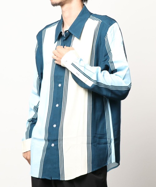 GOLF WANG（ゴルフワン）の「GOLFWANG/ゴルフワン/マルチストライプボタンダウンシャツ/MultiStripe ButtonDownShirt（シャツ/ブラウス・メンズ・ネイビー/ナチュラル・X-LARGE/MEDIUM/LARGE）」の6枚目の写真
