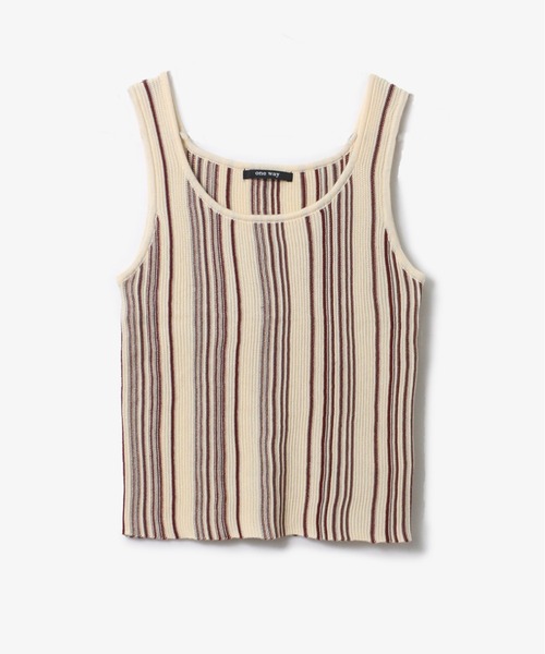 one way（ワンウェイ）の「【oneway】マルチストライプニットタンク