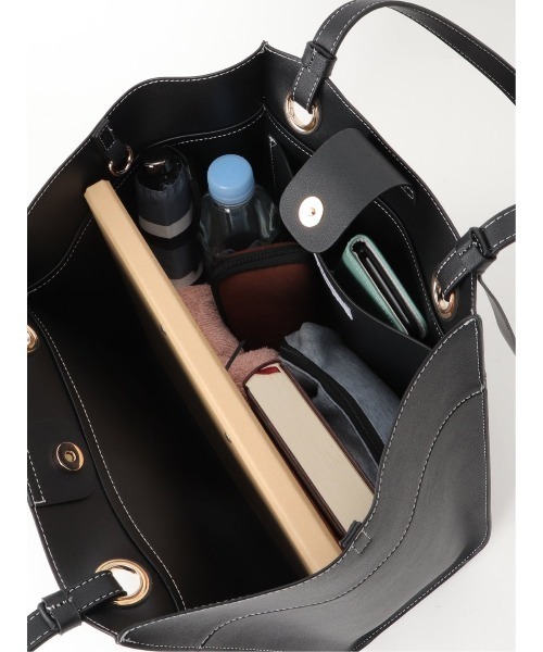 m.f.editorial(エムエフエディトリアル)の「エムエフエディトリアルレディース/m.f.editorial:Women デザインハンドル トートバッグ A4対応(トートバッグ・レディース・ブラウン/ブラック・FREE)」の15枚目の写真