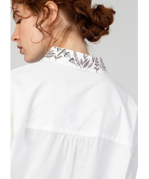 Design Tshirts Store graniph（デザイン　ティーシャツ　ストア　グラニフ）の「インザハーブガーデン｜エンブロイダリーシャツ（シャツ/ブラウス・レディース・オフホワイト・FREE）」の8枚目の写真