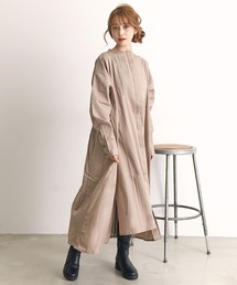 キャンブリックはしごレースロングシャツワンピース