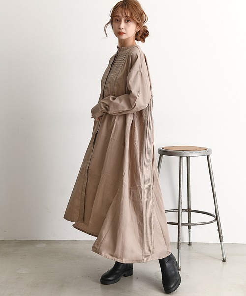 Dita(ディータ)の「キャンブリックはしごレースロングシャツワンピース(シャツワンピース・レディース・ホワイト/ブラック/グレイッシュベージュ・M/L)」の21枚目の写真