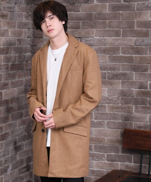 ARCADE（アーケード）の「メルトンウール　チェスターコート（チェスターコート・メンズ・グレー系その他2/グレー/ネイビー/チェック/ブラック/グレー系その他/キャメル・M/LL/L）」の7枚目の写真